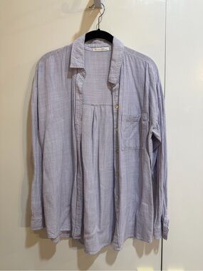 BE COOL Lavender and White Pinstripe Button-Down Shirt